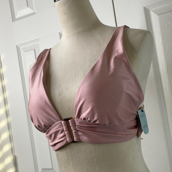 Shade & Shore - Elegant Pink Shimmery Bikini Top Size L (12-14) - Picture 4 of 10